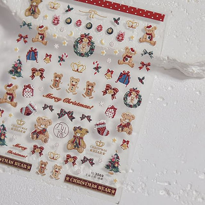 Autocollants Nail Art de Noël de dessin animé