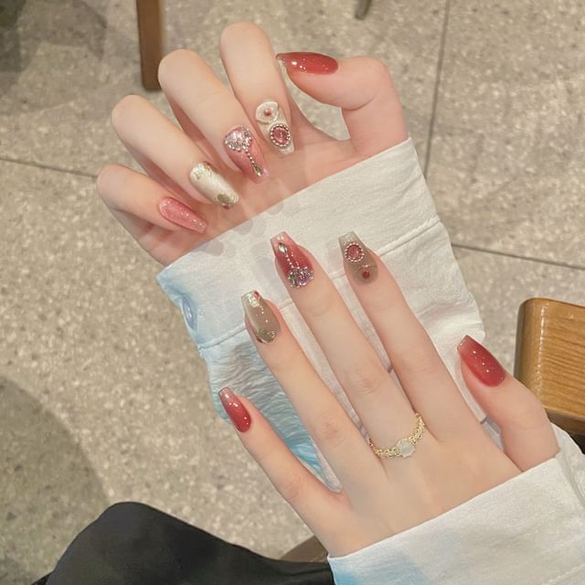 Strass-Press-On-Nagel