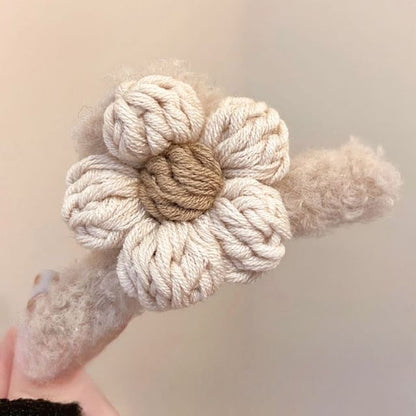 Claw Yarn Hair Chenille Clip Floral