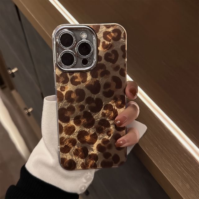 / Print Set Phone Strap Leopard Case