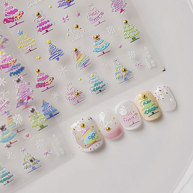 Stickers Nail Art Sapin de Noël