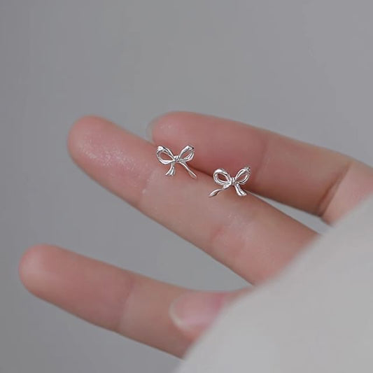 Stud Bow Sterling Silver Earring 925