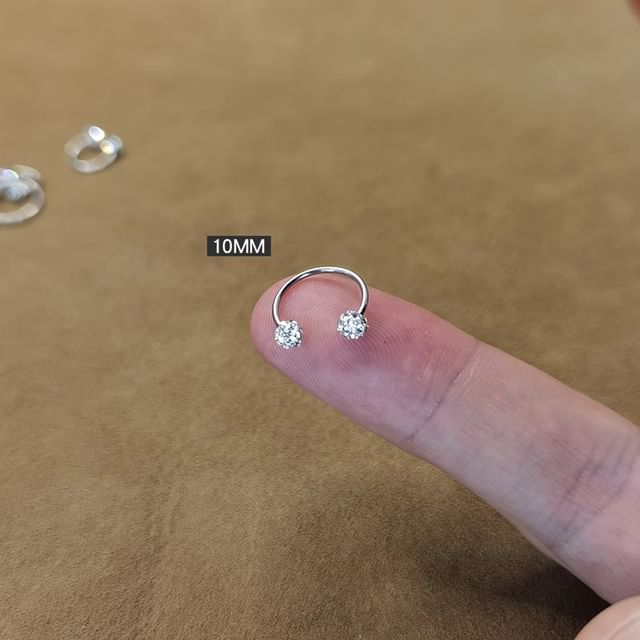 Rhinestone Huggie Earring Open
