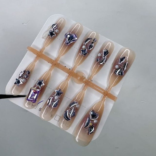 Ongles à strass étoiles