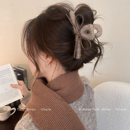 Leather Faux Bow Claw Hair