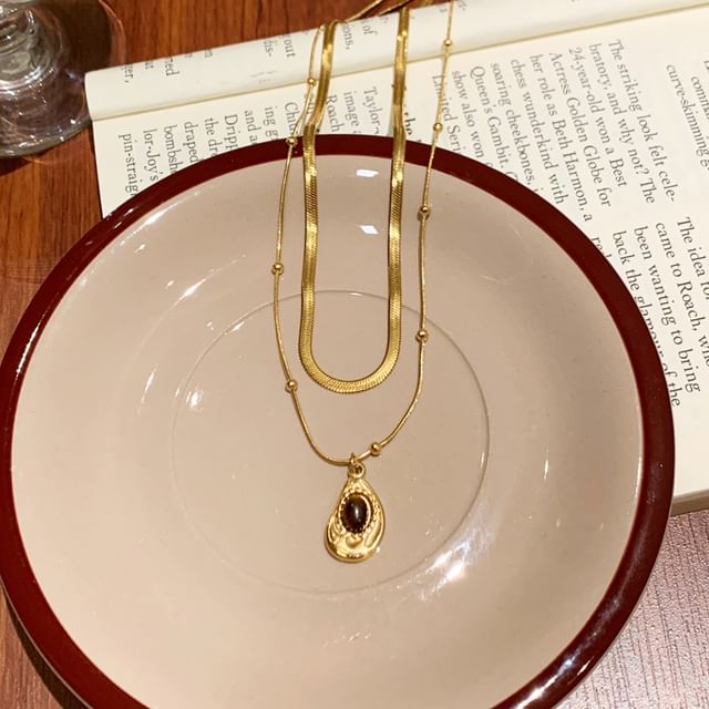 Snakebone Necklace Pendant / Set Stone