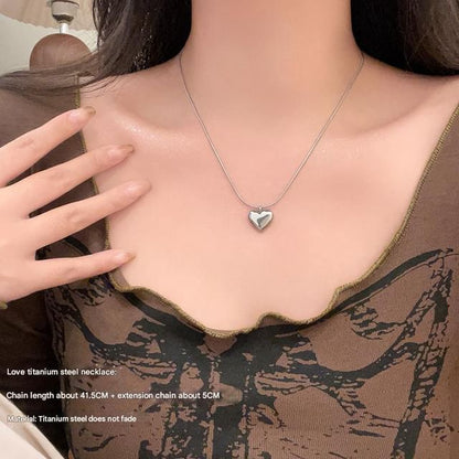 Heart Necklace Braded Set Layered /