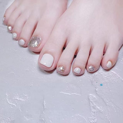 Glitzer-Press-On-Zehennagel