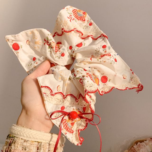 Lace Bow Scrunchie Trim