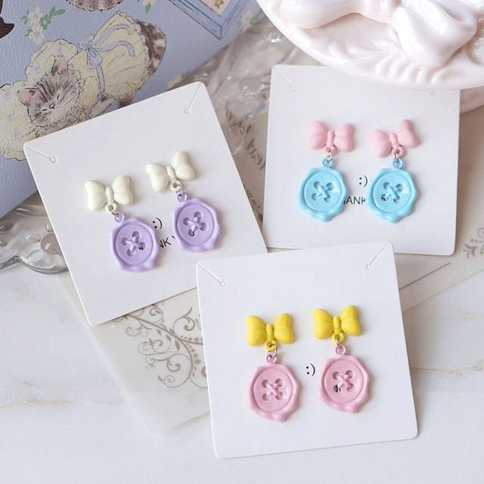 Earring Button / Bow Drop Clip-On