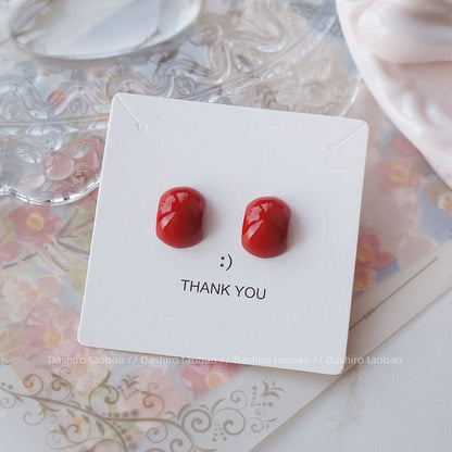 Clip-On Stud Bow Earring Ear Plain Drop /