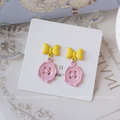 Earring Button / Bow Drop Clip-On