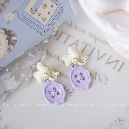 Earring Button / Bow Drop Clip-On