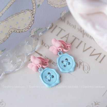 Earring Button / Bow Drop Clip-On