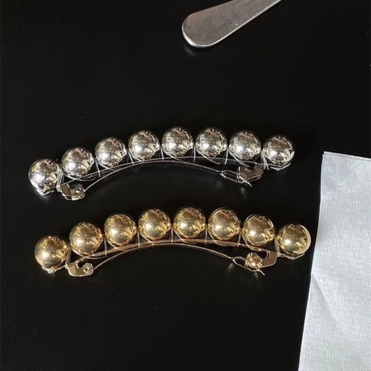 Polished Hair Bead Alloy Clip