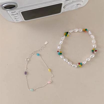 Sterling Silver Pearl / Freshwater S925 Bead Bracelet