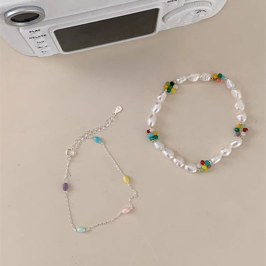 Sterling Silver Pearl / Freshwater S925 Bead Bracelet