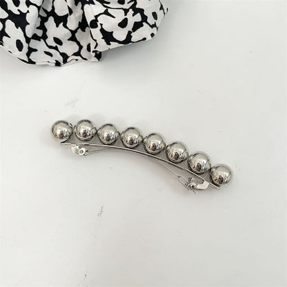 Polished Hair Bead Alloy Clip