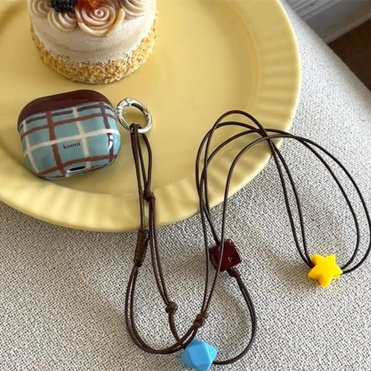 Charm Lanyard Dog Plaid Earphone Pro Case / AirPods Skin