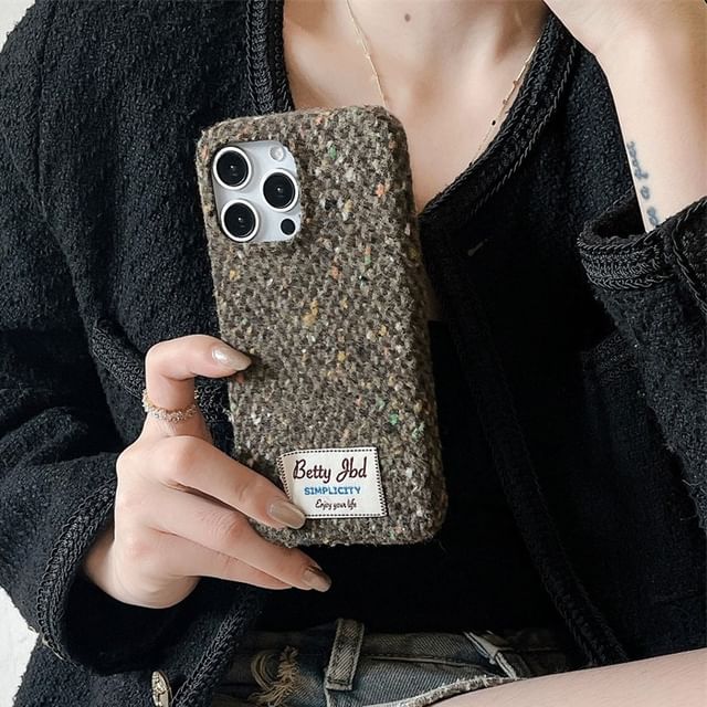 Lettering Melange Applique Case Phone