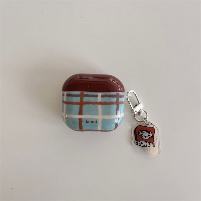 Charm Lanyard Dog Plaid Earphone Pro Case / AirPods Skin