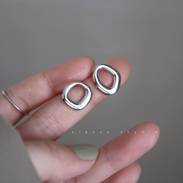 Silver S925 Stud Irregular Earring Sterling