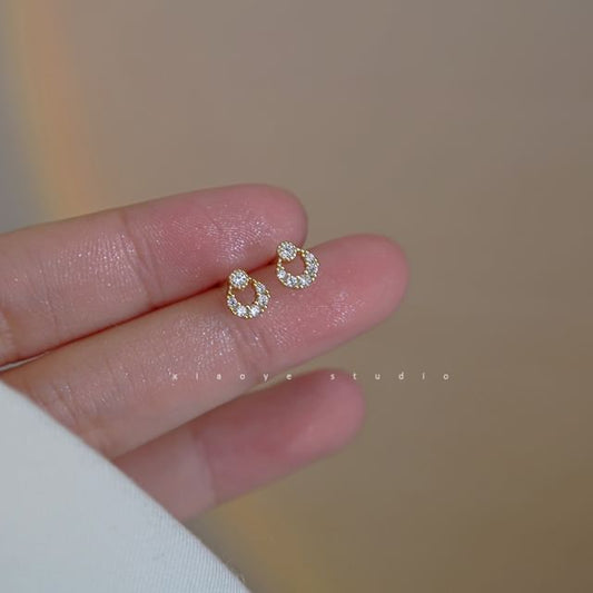 Rhinestone Sterling Earring Stud S925 Silver