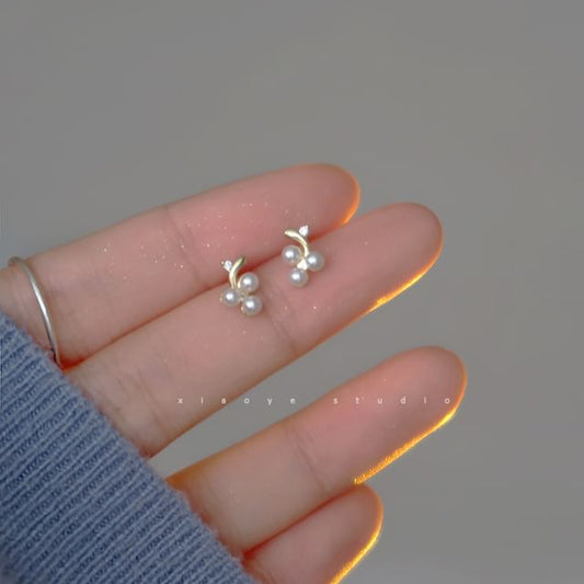 Stud S925 Faux Earring Sterling Silver Pearl