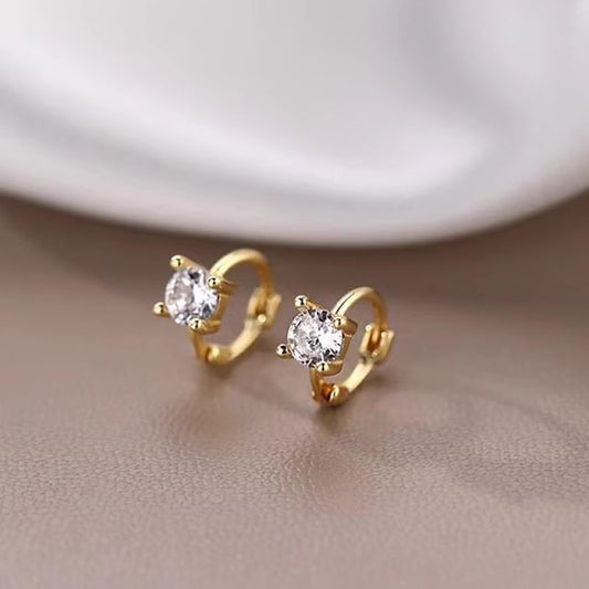 Huggie Alloy Rhinestone Earring