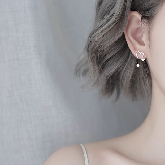 Alloy Earring Heart Star Drop