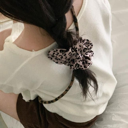 Print Hair Scrunchie Leopard