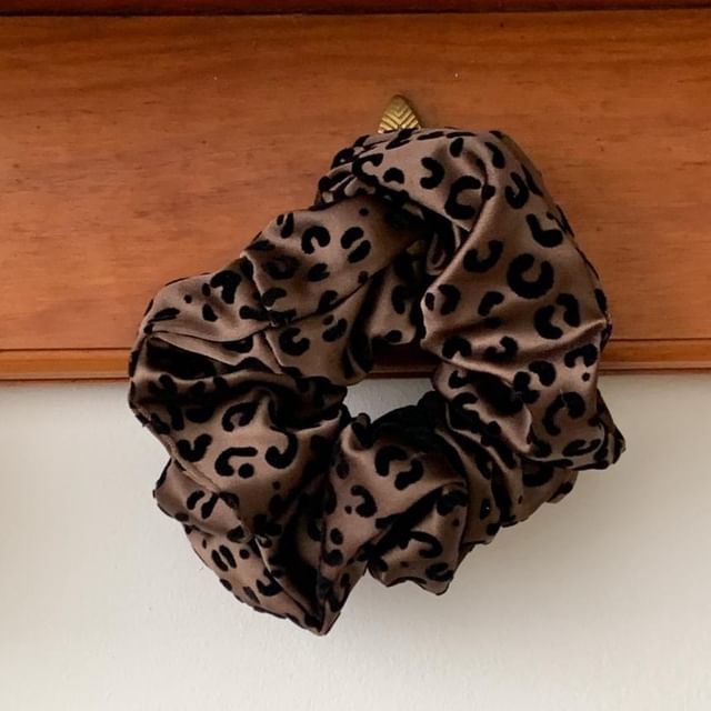 Print Hair Scrunchie Leopard