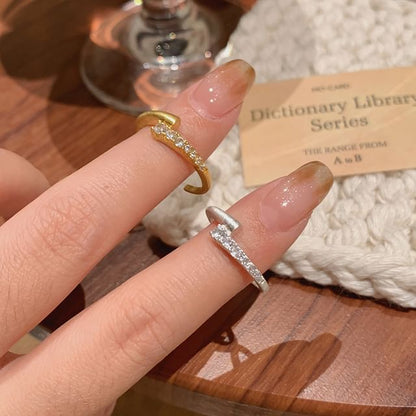 Rhinestone Alloy / Set Open Ring