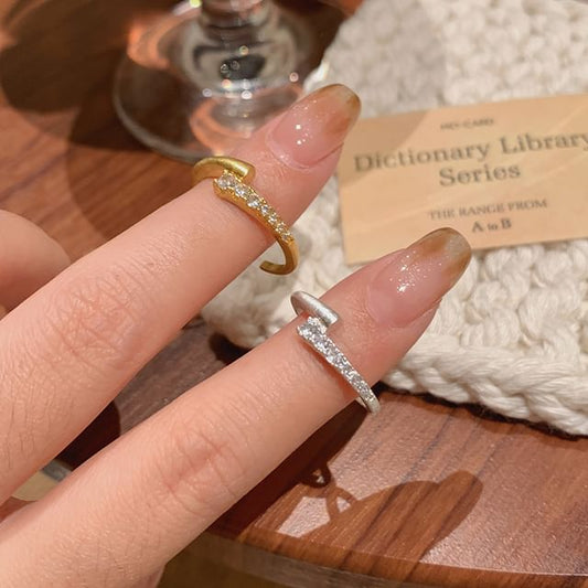 Rhinestone Alloy / Set Open Ring