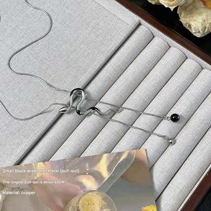 Lariat Pendant Necklace Snake Alloy