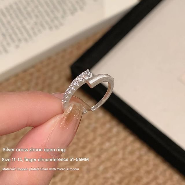 Rhinestone Alloy / Set Open Ring