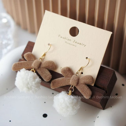 Clip / On Drop Pom Earring Heart