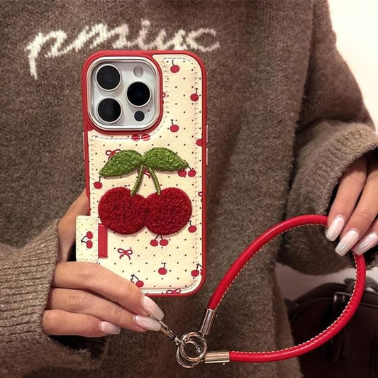 Case Set Strap Cherry Phone Embroidered /