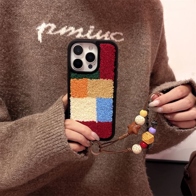 Set / Block Strap Chenille Phone Color Case