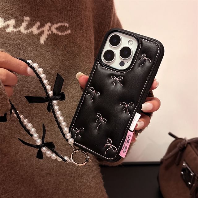 Case Embroidered Bow Phone Set Strap /