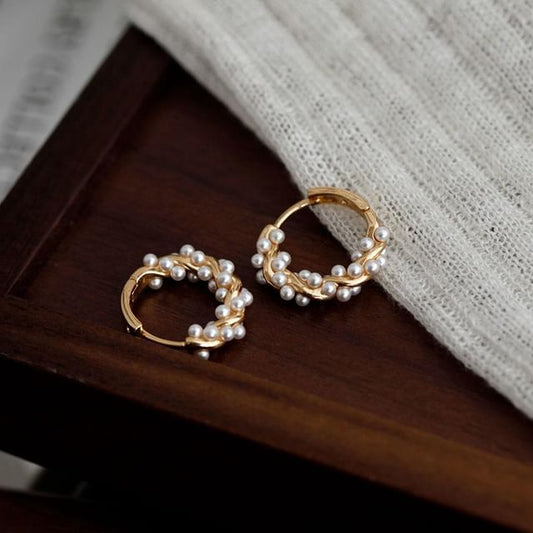 Faux Earring Hoop Pearl
