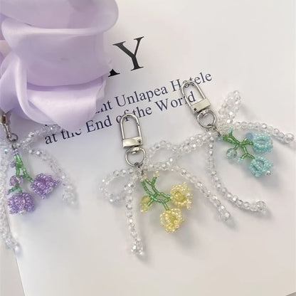 Flower Bow Phone Charm Beaded