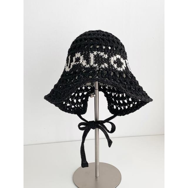 Bucket Crochet Hat Lettering