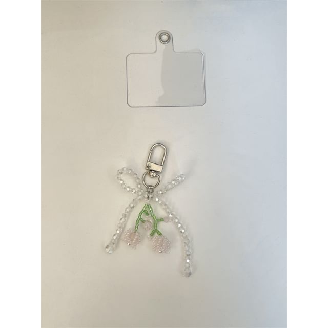 Flower Bow Phone Charm Beaded