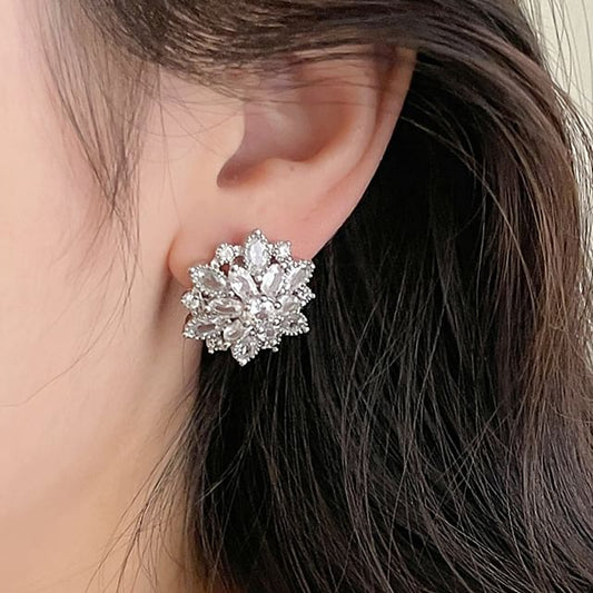 Stud Rhinestone Earring Flower