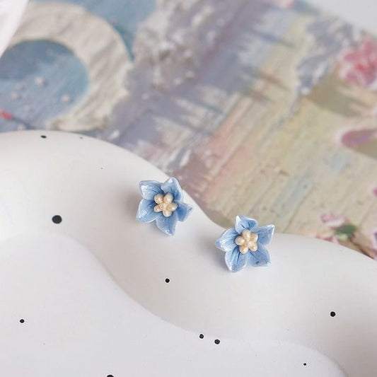 On Clip Flower Stud Earring /