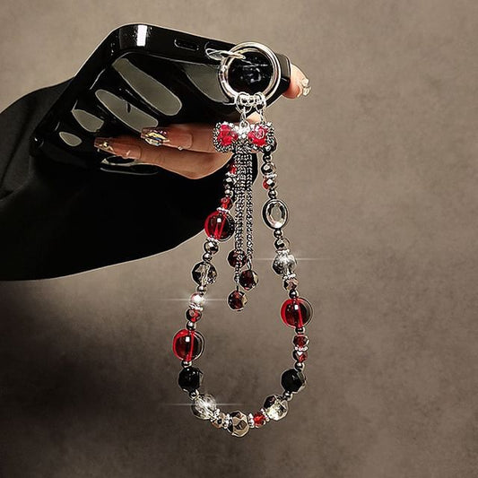 Strap Crystal Faux Phone Bow