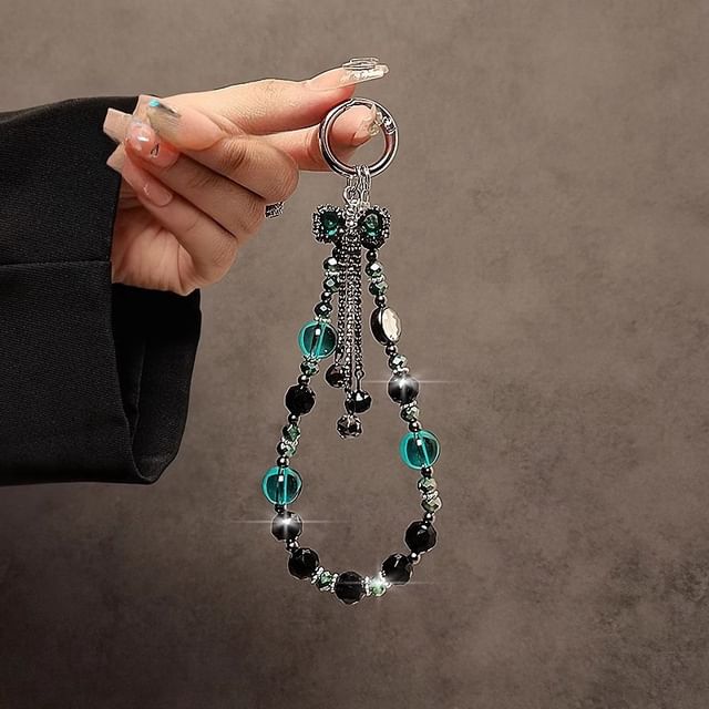 Strap Crystal Faux Phone Bow