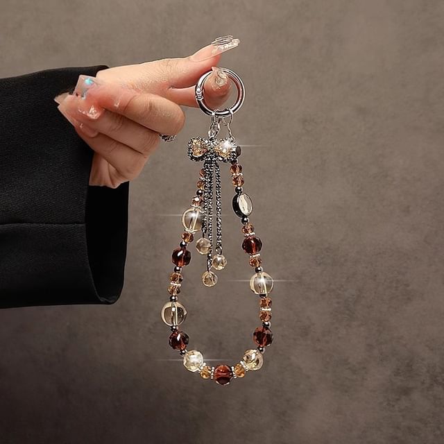 Strap Crystal Faux Phone Bow