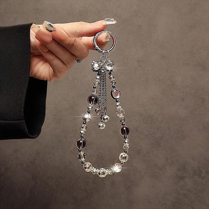 Strap Crystal Faux Phone Bow